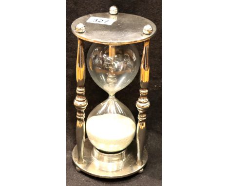 Large chromed hourglass timer. Not available for in-house P&amp;P, contact Paul O'Hea at Mailboxes on 01925 659133 