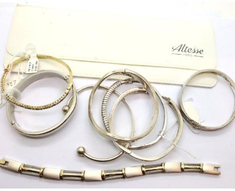 Collection of white metal and silver ladies bangles and bracelet. P&amp;P Group 1 (£14+VAT for the first lot and £1+VAT for s