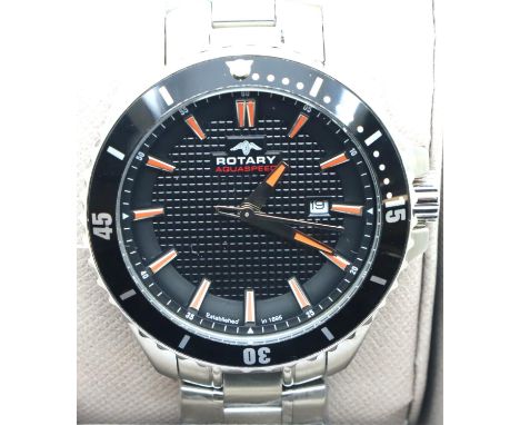 Gents new old stock Rotary Aquaspeed wristwatch. P&amp;P Group 1 (£14+VAT for the first lot and £1+VAT for subsequent lots) 