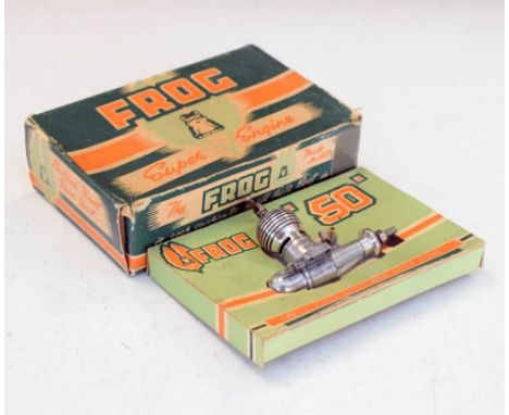 Vintage Frog 50 model aircraft diesel 'Super Engine', with original box