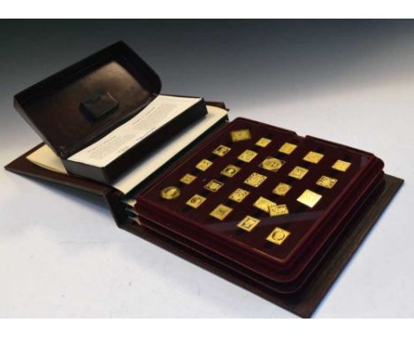 International Society of Postmasters 73 silver-gilt ingots of 'The World's First Stamps' in presentation album with certifica