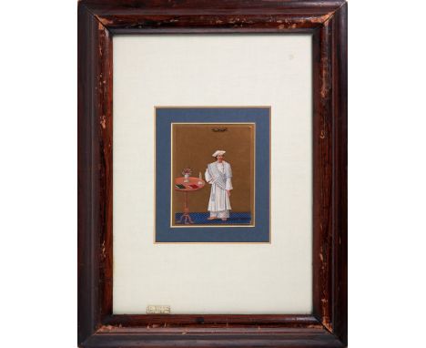 Portrait of a Lal Scholar, fine Indian miniature painting on mica [India (Bihar state, Patha), c. 1850] single mica sheet, pa
