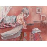 Harald Metzkes. Interieur mit Akt und Badewanne. 1961