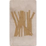 Hermann Glöckner. Braune Papierstreifen auf grauer Tafel. 1959