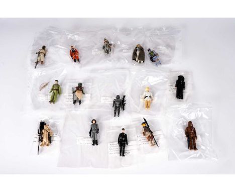 Fifteen Lucas Film Limited Star Wars figures, including: Zuckuss, Luke Skywalker X-Wing pilot, Kiaatu, Squidhead, Luke Skywal
