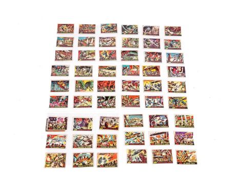 A set of 55 vintage Mars Attacks trade cards, by Bubbles inc, 1-55, complete.