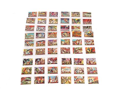 A set of 55 vintage Mars Attacks trade/collectors cards, by Bubbles Inc, 1-55, complete.
