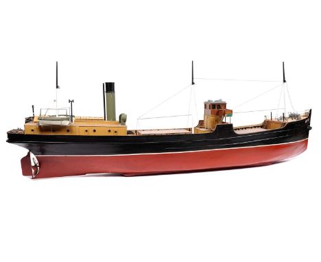 A scratch-built scale model of the Tyne Collier ship, Neptune, Newcastle Upon Tyne, with motor, approximately 223 x 33.5 x 77