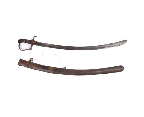 A British 1796 pattern Light Cavalry non-commissioned Officer's sword and scabbard, the blade with the cutlers stamp, Woolley