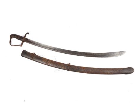 A British 1796 pattern Light Cavalry non-commissioned Officer's sword and scabbard, the blade with the cutlers stamp, Woolley