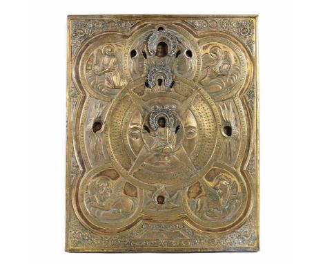   "The All-Seeing Eye (Isaiah's Charcoal Icon at Sunrise)", icon on wood, with ferrule, Russian school, mid-19th century, rar