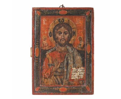   "Jesus Pantocrator", icon on wood, Transylvanian school, the northern half of Transylvania, early 18th century, collector's