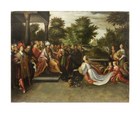 1st half of the 17th Cent. Flemish oil on panel from the family/studio Francken - Antwerp  its panel shows the mark of panel 
