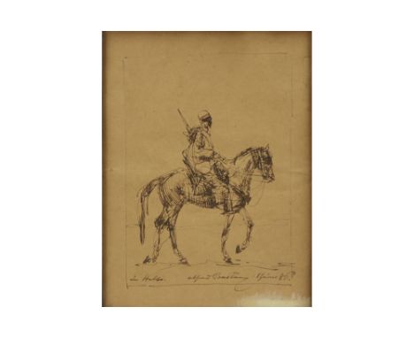 19th Cent. Belgian ink drawing - signed Alfred Bastien and dated (18)86 || BASTIEN ALFRED, THÉODORE, JOSEPH (1873 - 1955) ink