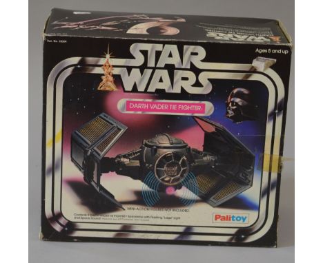 Vintage Palitoy Star Wars Darth Vader's Tie Fighter in first box, includes inner packaging and instructions. Appears complete