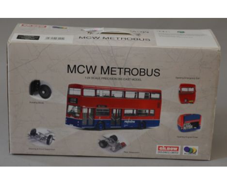 Limited Edition /600 Large 1:24 scale Gilbow MCW Metrobus 98001 in London Transport Livery, 39cm long, boxed.