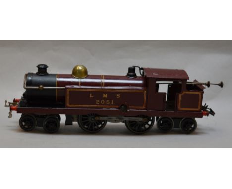 O Gauge. Hornby No.2 c/work 4-4-0 tank engine. LMS 2051. Some re-painting. Overall G