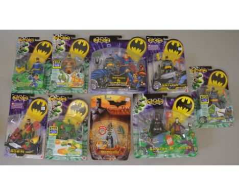 9 carded Batman Mattel figures including two double figure sets.