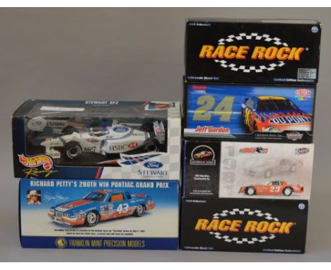 6 x Diecast vehicles. Includes Hot wheels Limited Editiion Stewart SF2 Ford, signed by Jackie Stewart to car & base, Franklin