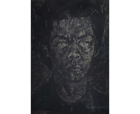 Fons Roggeman (1939): Portrait of a man, mixed media on paper, dated (19)62--Work: about 70,5 x 49 cmÊ Frame: 91,9 x 71,2 cm 