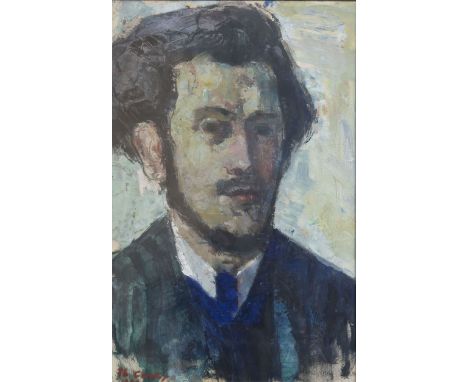 Philibert Cockx (1879-1949): Self portrait, oil on paper, dated 1910--Work: 46,5 x 31 cmÊ Frame: 53 x 37,5 cmÊ Provenance: Ex
