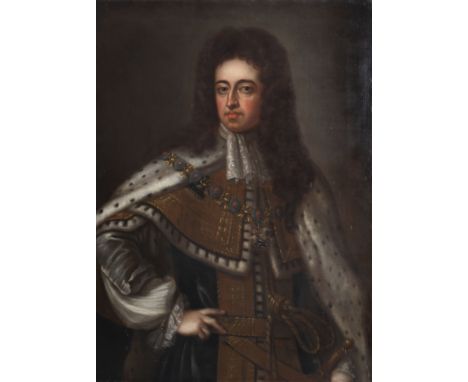 English school, in the manner of Godfrey Kneller (1646-1723): Portrait of King William III with 'Great George', oil on canvas