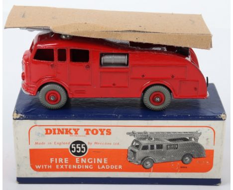 Dinky Toys 555 Commer Fire Engine, red body, with extending ladder, in excellent original condition, some paint loss to top o