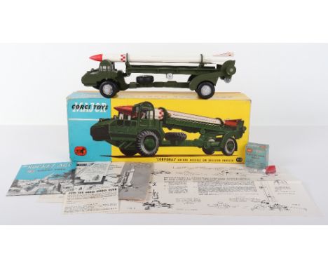 Corgi Major Toys 1113 Military ‘Corporal’ Guided Missile On Erector Vehicle, military green body, white/red missile (with box