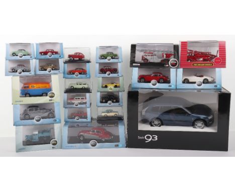 Mixed Diecast Models, including: Saab 93 radio controlled, 14 x 1:76 Oxford diecast cars, Oxford Haulage B.O.A.C. pioneer rec