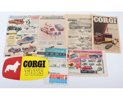 Corgi Toys Ephemera, 1967 Tenth anniversary issue handbook, May-June 1960 Playcraft dealer news leaflet, 6 x original comic/p