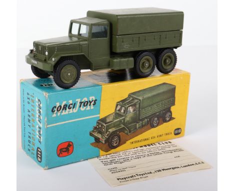 Corgi Major Toys 1118 International 6x6 Army Truck, military green, British Army markings, removable canopy, in very good ori