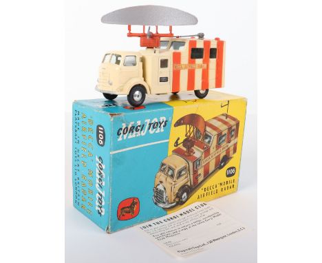 Corgi Major Toys 1106 “Decca” Mobile Airfield Radar, cream body, four orange stripes, flat spun wheels, in near mint original