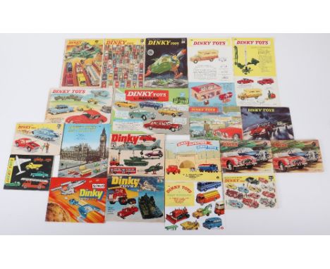 Nineteen Original Dinky Toy Catalogues/Leaflets, including:1956-32 pages 7/456/800,1958-28 pages 7/458/856,1959-32 pages 7/55