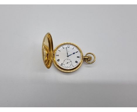 A Zenith 18ct gold stem wind hunter pocket watch,&nbsp;50mm, the movement numbered 2975459, the Dennison case Birmingham 1930