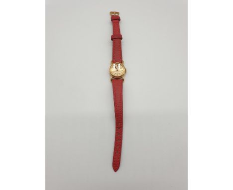 (NB) A circa 1960 Boucheron pink metal manual wind&nbsp;ladies wristwatch, 19mm, stamped French control mark for 18ct, on ori