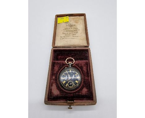 A Russian steel stem wind pocket watch, 36mm,&nbsp;boxed. 