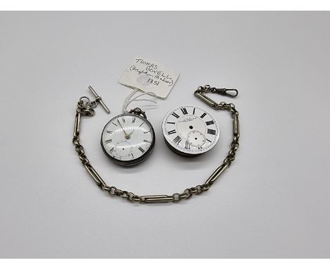 A Victorian silver key wind pocket watch,&nbsp;43mm, by Thomas Boxell of Brighton, No 3220, London 1851; together with a watc