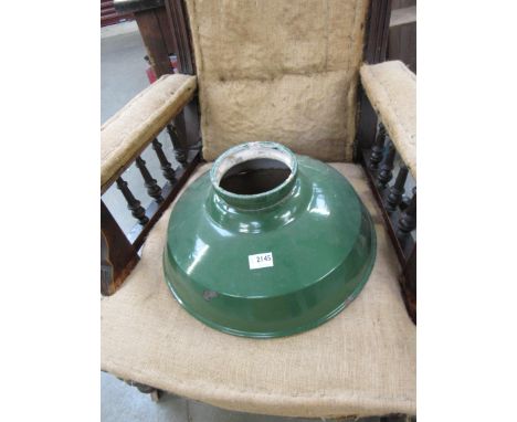 A green enamel lamp shade 
