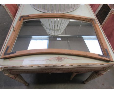 A country pine framed wall mirror with metal bracket decoration           