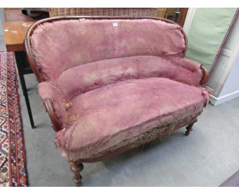 A 19th Century mahogany framed two seater sofa for restoration 