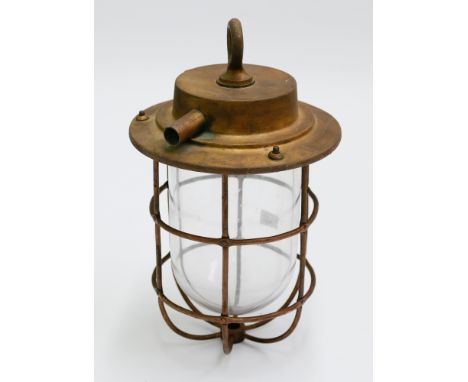 Brass hanging lantern light fitting 