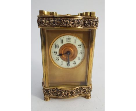 French gilt brass carriage clock 