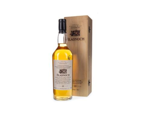 BLADNOCH AGED 10 YEARS FLORA &amp; FAUNA Single Malt Scotch Whisky 70cl, 43% volume, in wooden box.