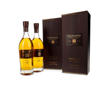 GLENMORANGIE EXTREMELY RARE 18 YEARS OLD (2) Single Malt Scotch Whisky 70cl, 43% volume, in box. Two bottles.