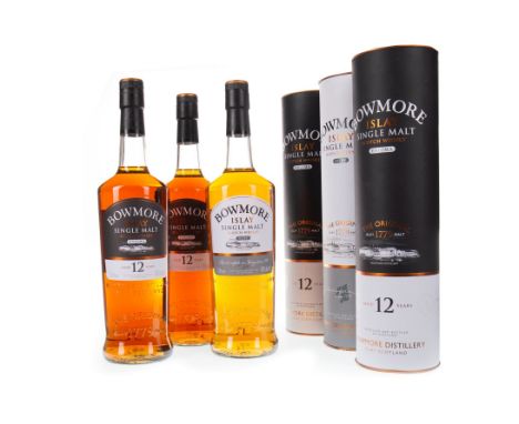 BOWMORE ENIGMA AGED 12 YEARS (2) Single Malt Scotch Whisky One litre, 40% volume, in tube. BOWMORE SURF - ONE LITRE Single Ma