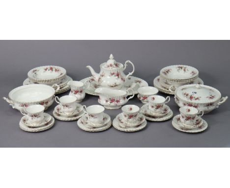 A Royal Albert bone china "Lavender Rose" forty-nine piece part dinner &amp; tea service. 