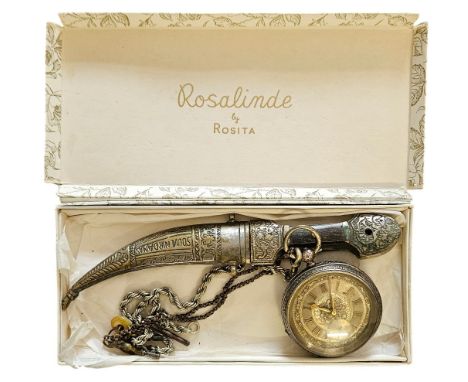 Pocket Watch 0·935 Silver and Three Bears, stamped AEG 14234 and Antique Dagger collection. A fineness mark of 0.935 accompan