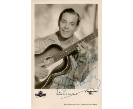 Georges Guetary signed 6x4inch vintage postcard photo. Good condition. All autographs come with a Certificate of Authenticity