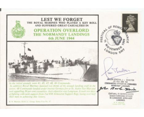 Major General J L Moulton and Captain J R Barker-Davies signed Operation Overlord 6th June 1944 Cover. Good condition. All au