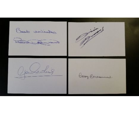 FOOTBALL, signed white cards (3 x 5), inc. Wolfgang Overath, Sepp Maier, Siggi Held, Bernd Holzenbein, Horst-Dieter Hottges, 